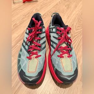 Hoka One One Athletic Shoes in Red and Gray